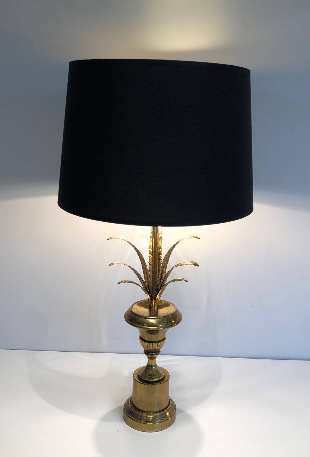 Palm Tree Table Lamp in Brass, Neoclassical Style, in the Taste of Maiso