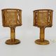 Pair of bamboo rattan cane lamps. Italy, 1950s and 1960s.