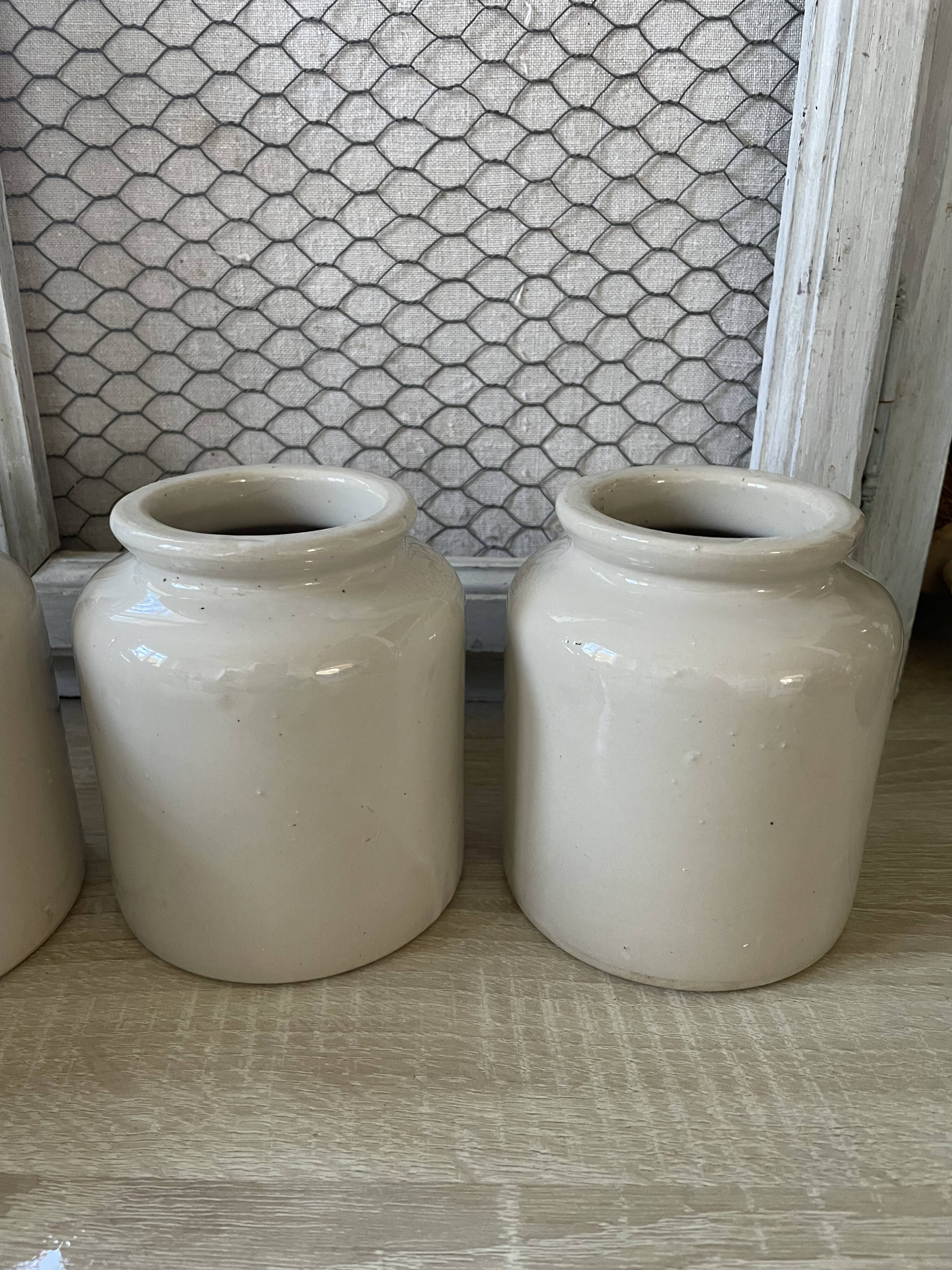 Lot de 3 bocaux en grès vintage
