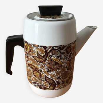 Cafetière en métal émaillée motifs cachemire