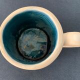 2 cups maja white and blue enamelled ceramic cups