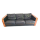 Scandinavian black leather sofa