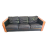 Canapé scandinave vontage en cuir noir