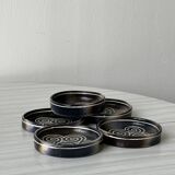 5 GMS Roscoff stoneware cups and saucers.