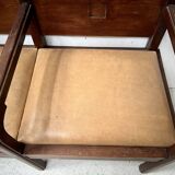 Art Deco two-seater bench in solid mahogany, 20th century.