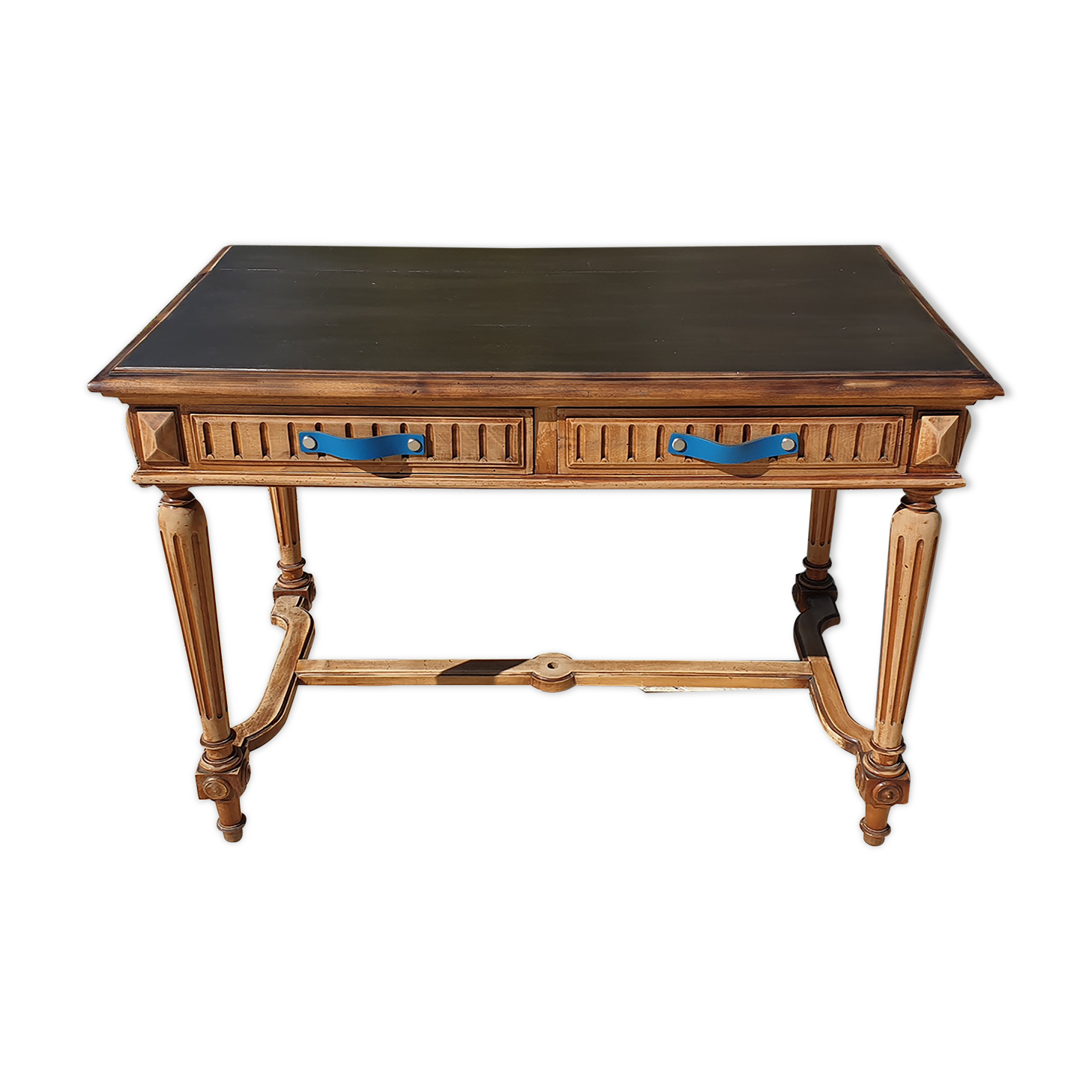 Renovated Henri II style desk with drawers