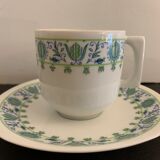 10 cups and 10 saucers in fine porcelain bernardaud cie, limoges for christofle, model eridan