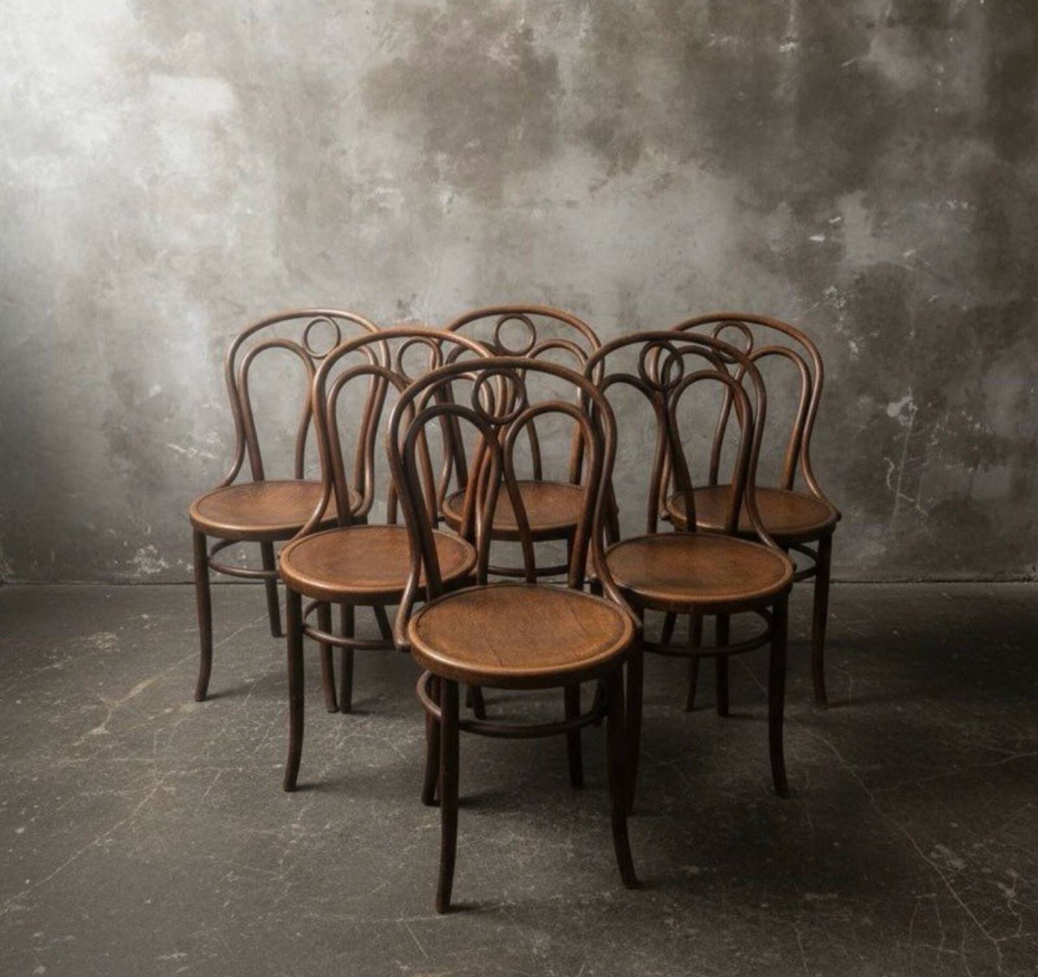 6 chaises Hofmann Bielitz (Modèle N°18, période 1900-1915)