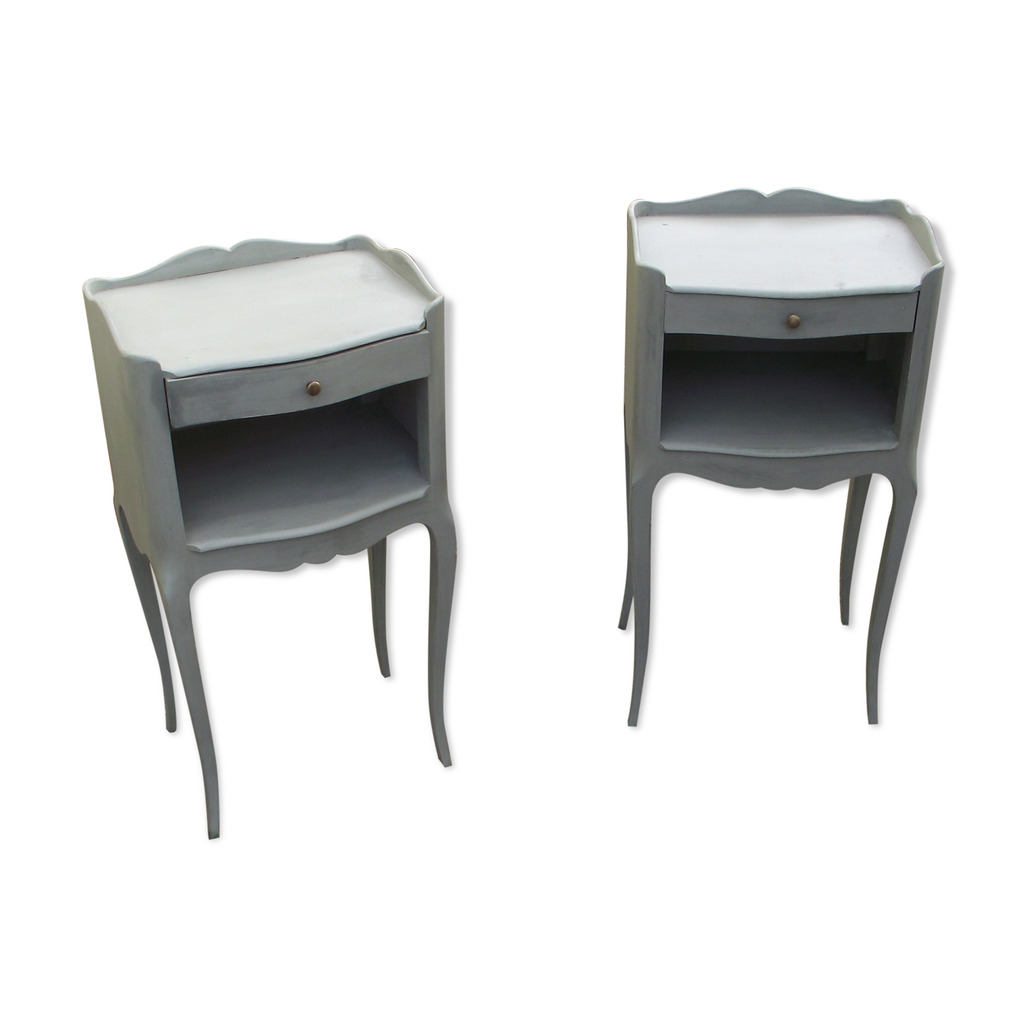 Pair of painted louis xv style bedside tables