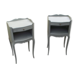 Pair of painted louis xv style bedside tables