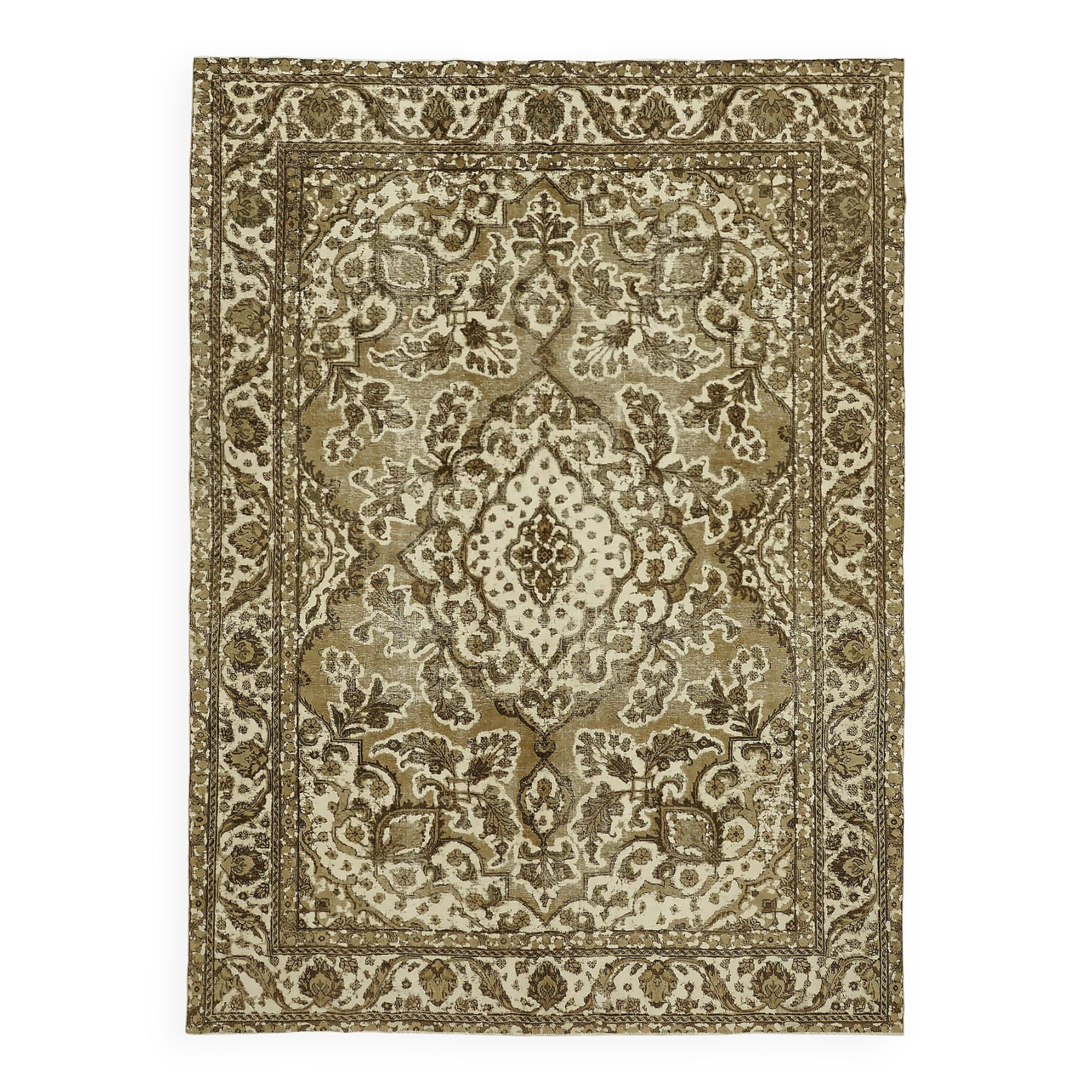 1970s 285 cm x 385 cm beige wool carpet