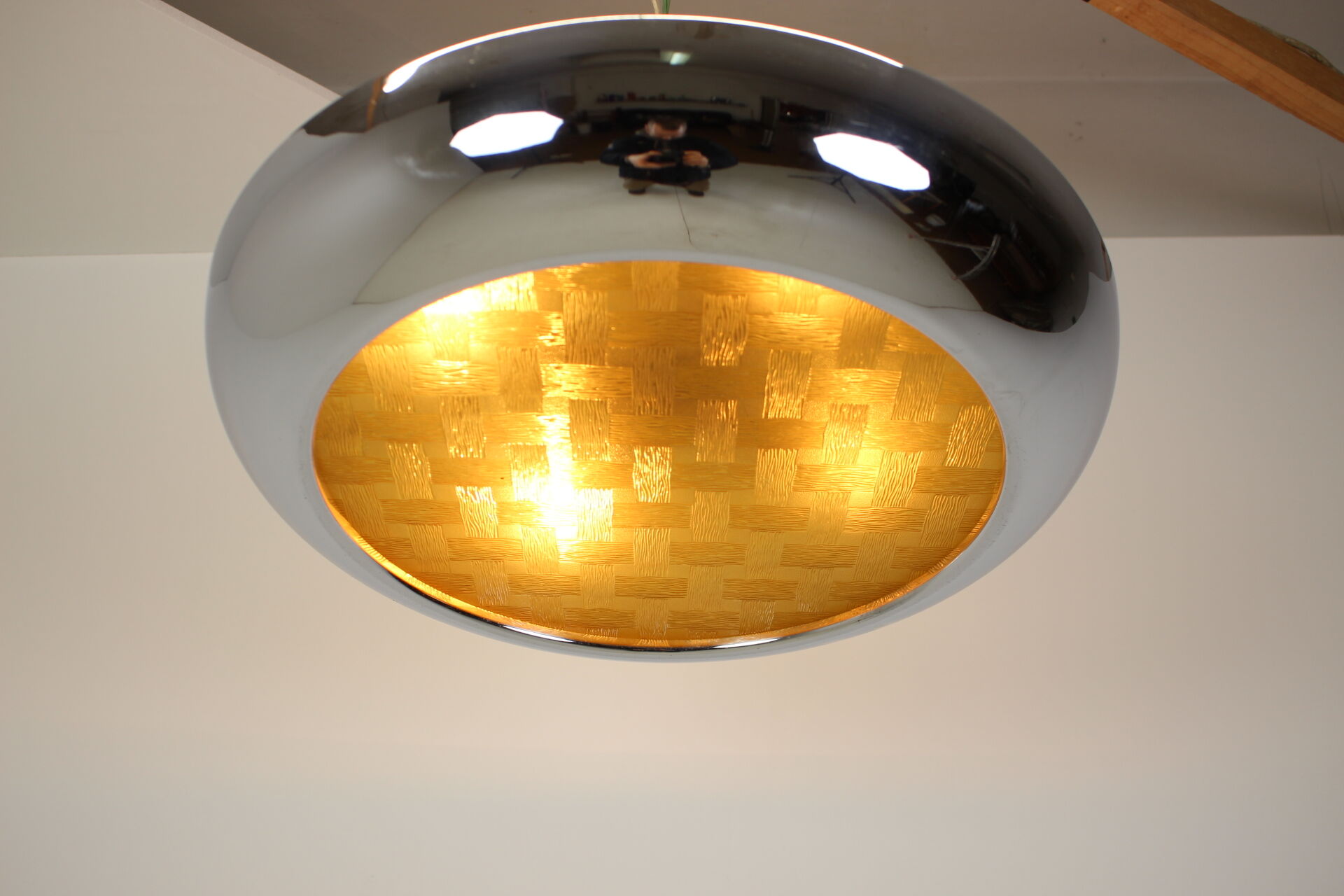Bauhaus ufo pendant by josef hurka for napako, 1940's