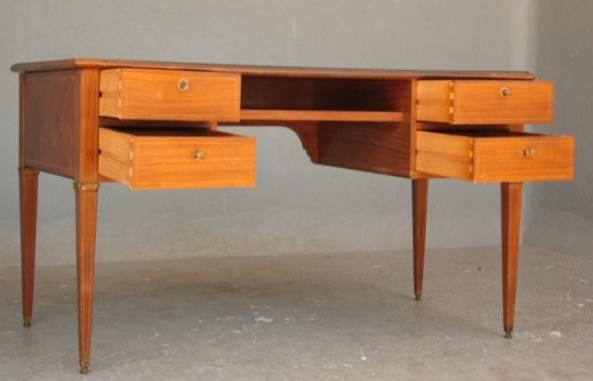 Plated style Louis XVI mahogany desk