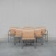 Set of Six Hans J Wegner 'JH811' Mid-Century Steel and Leather Dining Chairs