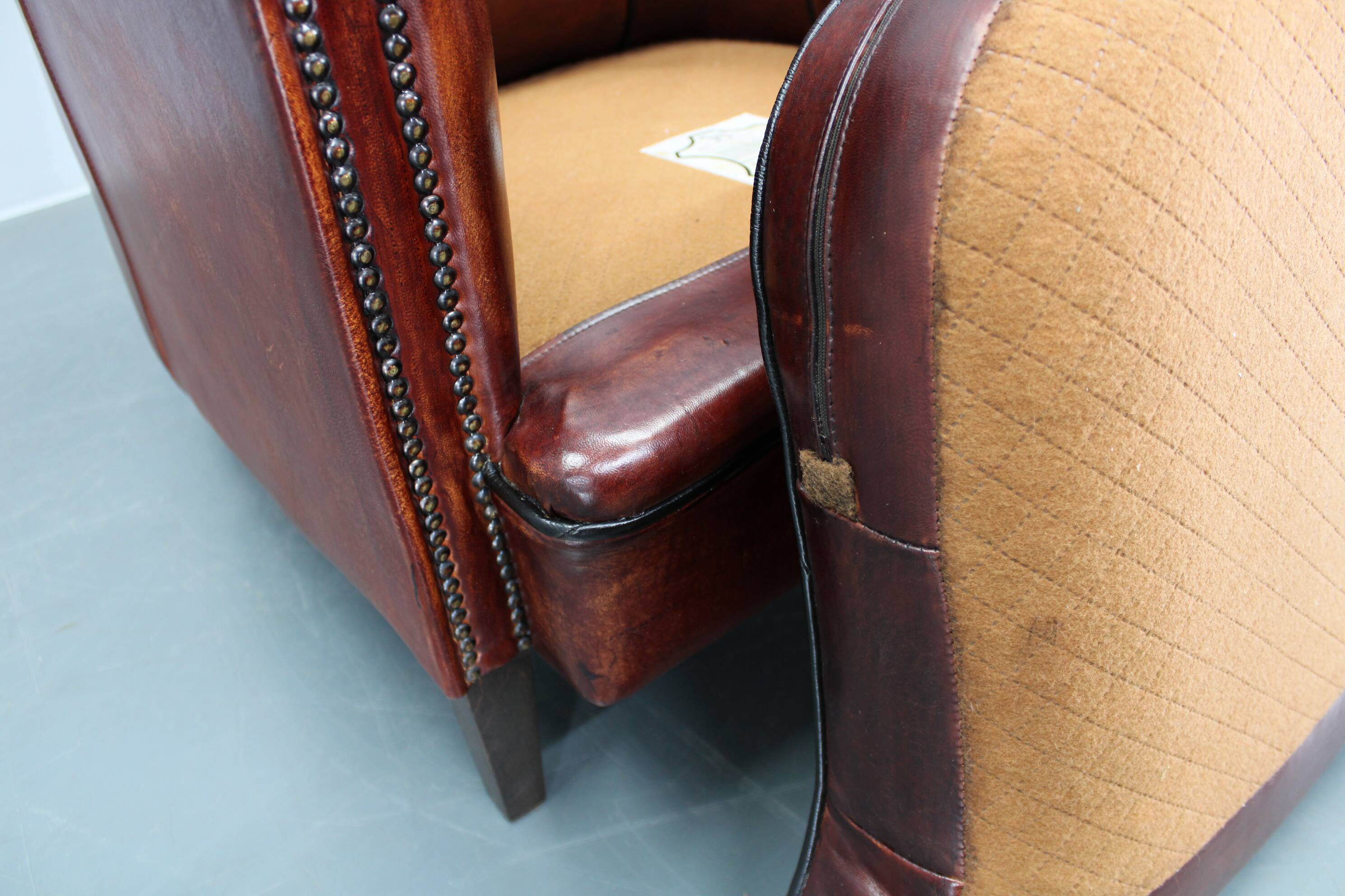Fauteuil en cuir vintage, Tchécoslovaquie