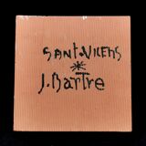 Tableau carreau en faïence signé Jaqueline Bartre SANT VICENS CERAMIQUE 1970