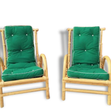 Pair of chairs of bamboo garden