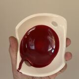 Ceramic empty pocket bowl signed Lude France 1960s