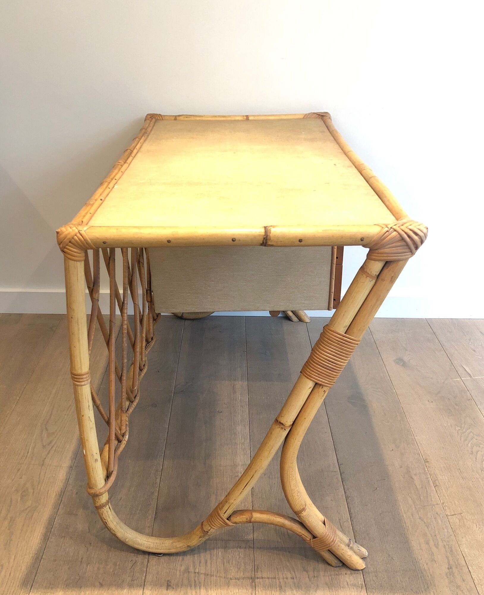 Rattan desk around 1970