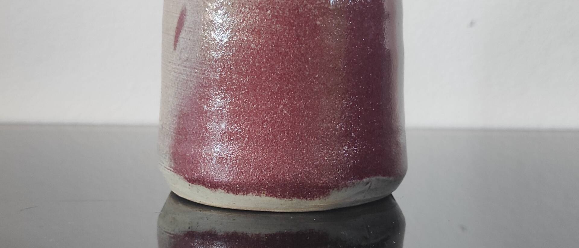 Vintage glazed stoneware bottle soliflore vase
