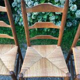 4 oak mulched chairs