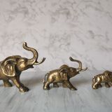 Trio d'éléphants en laiton