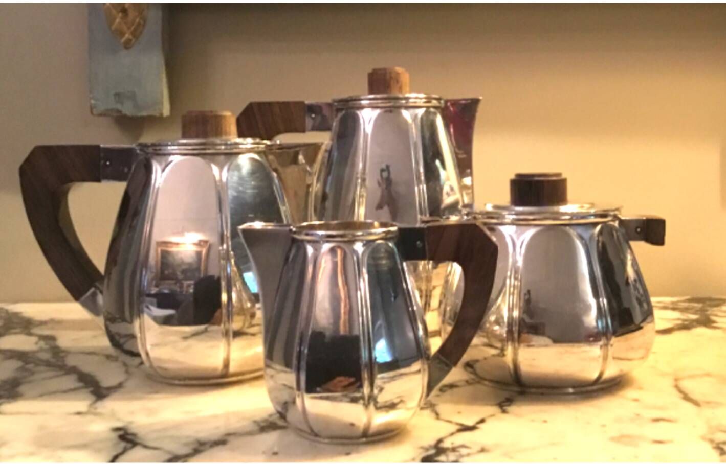 Maison Christofle. 4-piece silver-plated metal service. 1940s