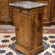 19th-century bedside table in walnut, oak, and marble top.