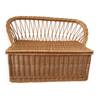 Banc coffre en rotin