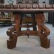 Rustic oak table with ceramic inlays by a student of Joseph Savina 1950s