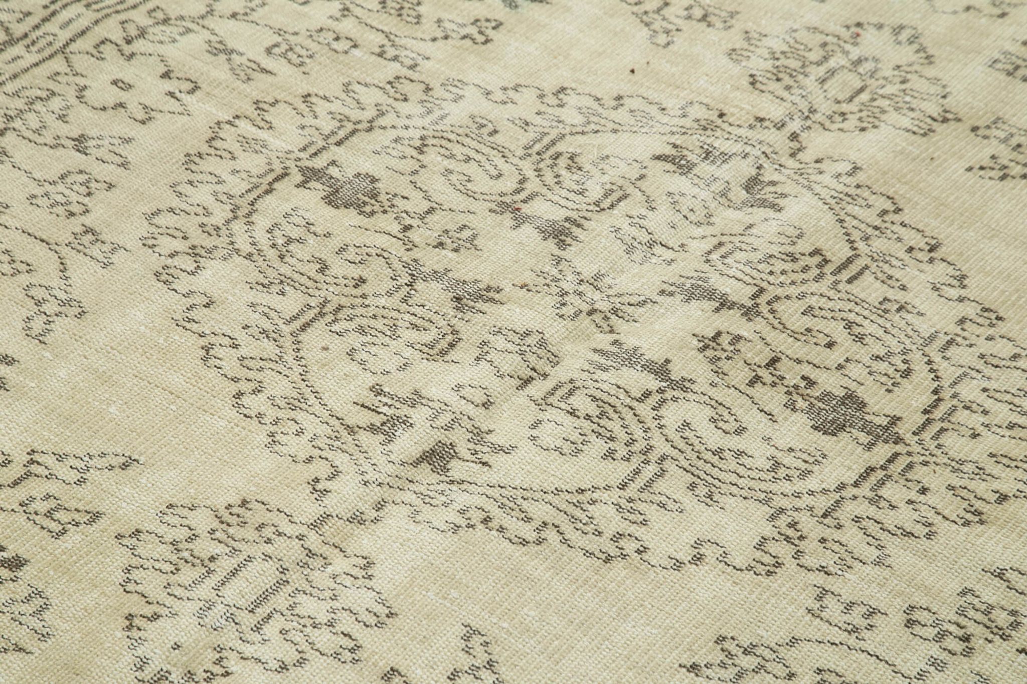 Handwoven rustic anatolian beige carpet 177 cm x 291 cm