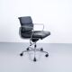 SOFT PAD CHAIR EA 217 EAMES BLACK LEATHER HERMAN MILLER ICF EDITOR 1970s