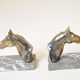 Art deco bookends (1920-1930) horse riding in marble and brass