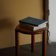 Modern Scandinavian tripod stool from the 20th century with a circular seat, 1970s.