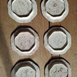12 antique octagonal dessert plates