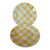2 Moulin des Loups yellow “Tablecloth” plates