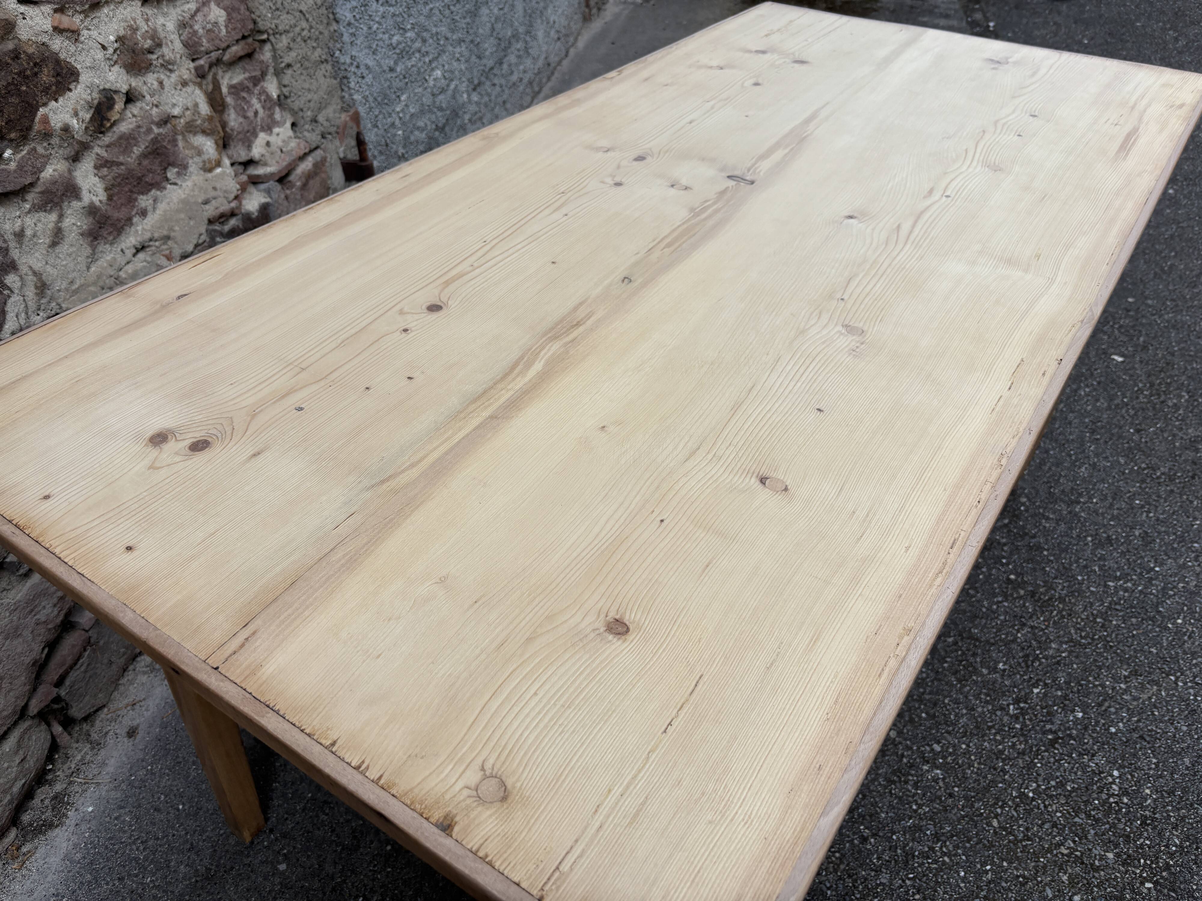 Table de ferme Alsace sapin naturel