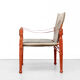 Fauteuil danois en teck et toile