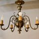Dutch chandelier with 5 lights in bronze, 19th century.