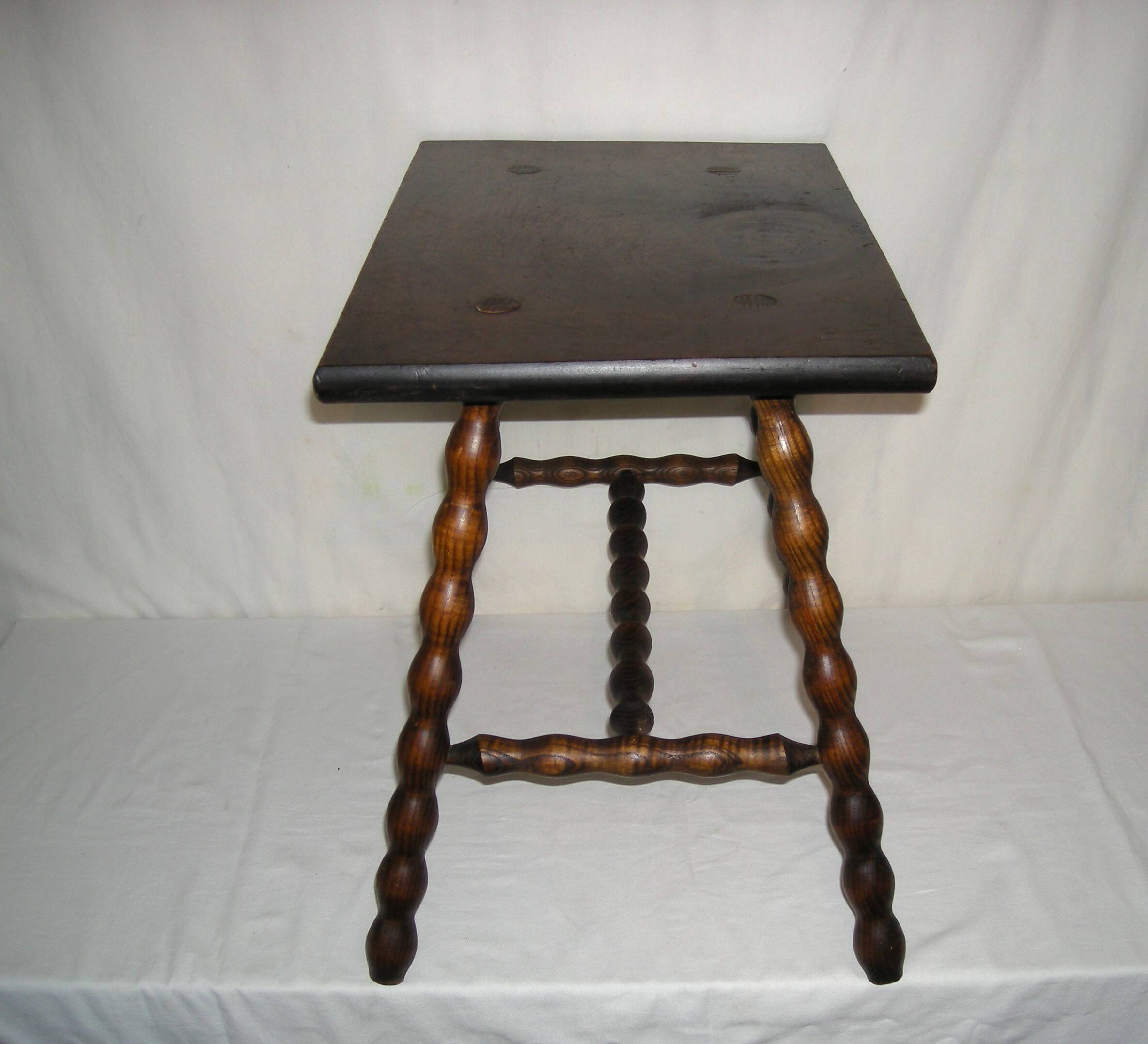 Turned wood coffee table