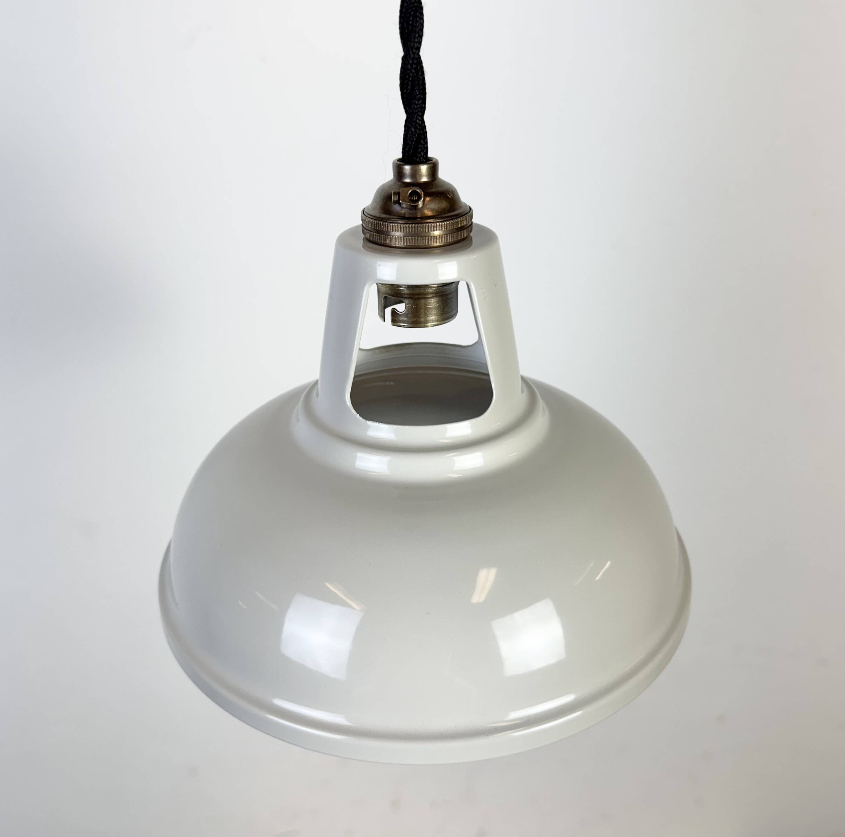 Vintage Industrial Beige Painted Ceiling Lamp, 2000s