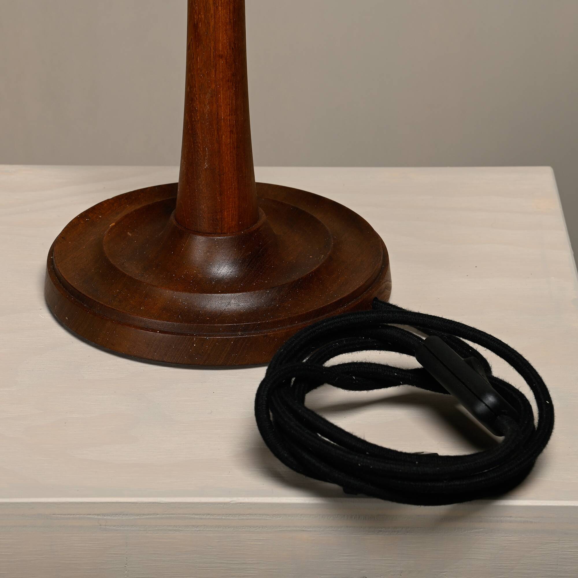 Scandinavian Art Deco Table Lamp in Teak, Denmark 1940s