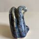 Miniature owl figurine in raku ceramic by Annie Maume, Vintage 1970.