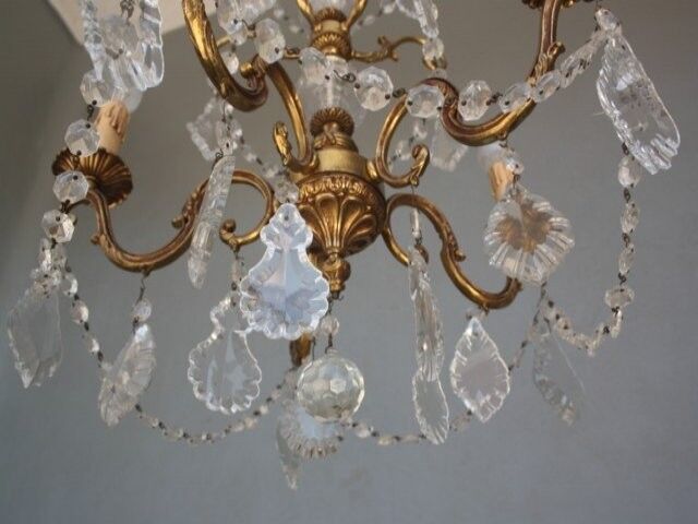 Gilded tassels time 1900 bronze chandelier