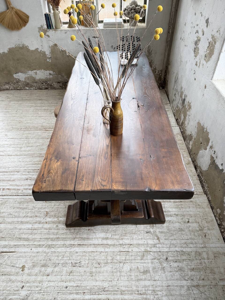 Table de monastère XXL en chêne, 19ème s.