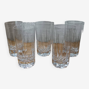5 bayel crystal long drink glasses