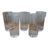5 bayel crystal long drink glasses