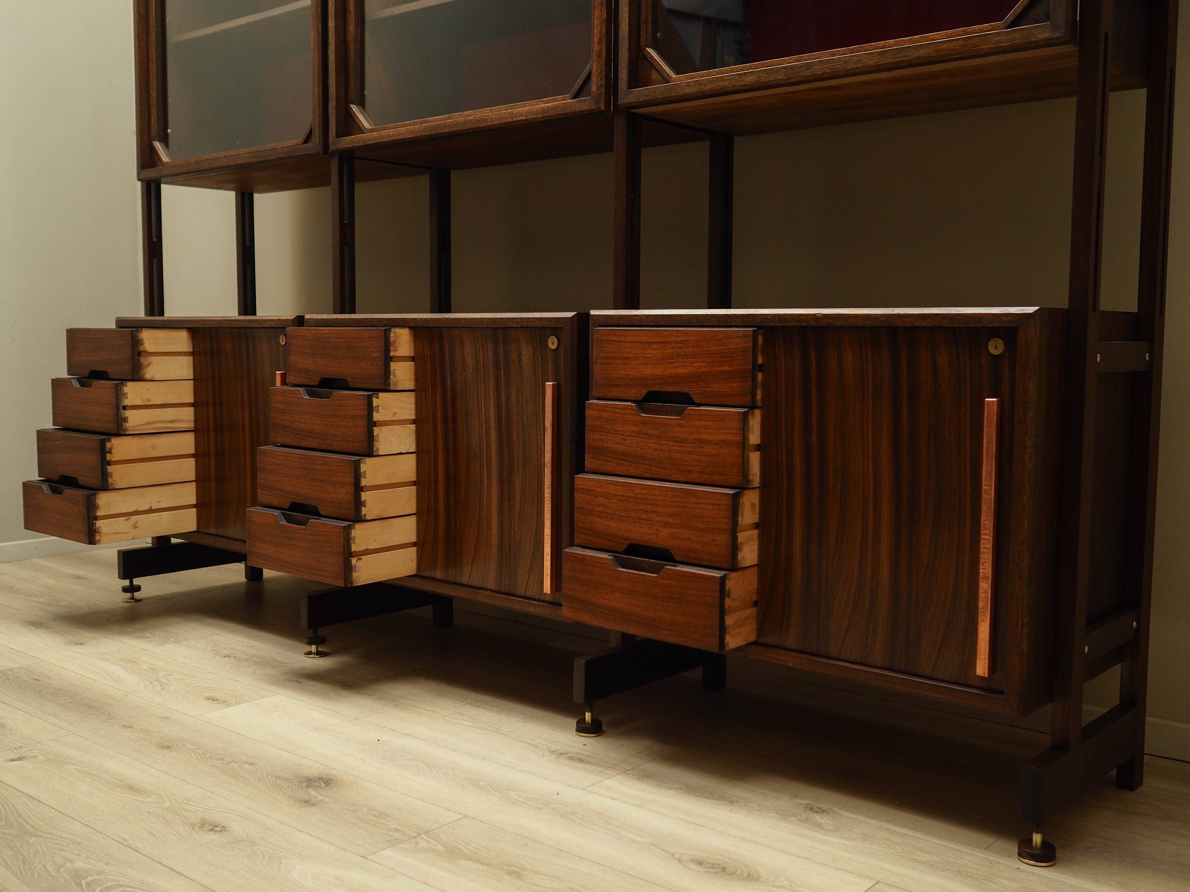 Rosewood modular shelving unit, Italian design, 1960s, production: Italy