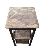 Antique French Bedside Table With Marble, late 1800s