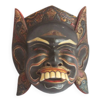 Masque de danse Barong peint polychrome de Bali Indonésie.
